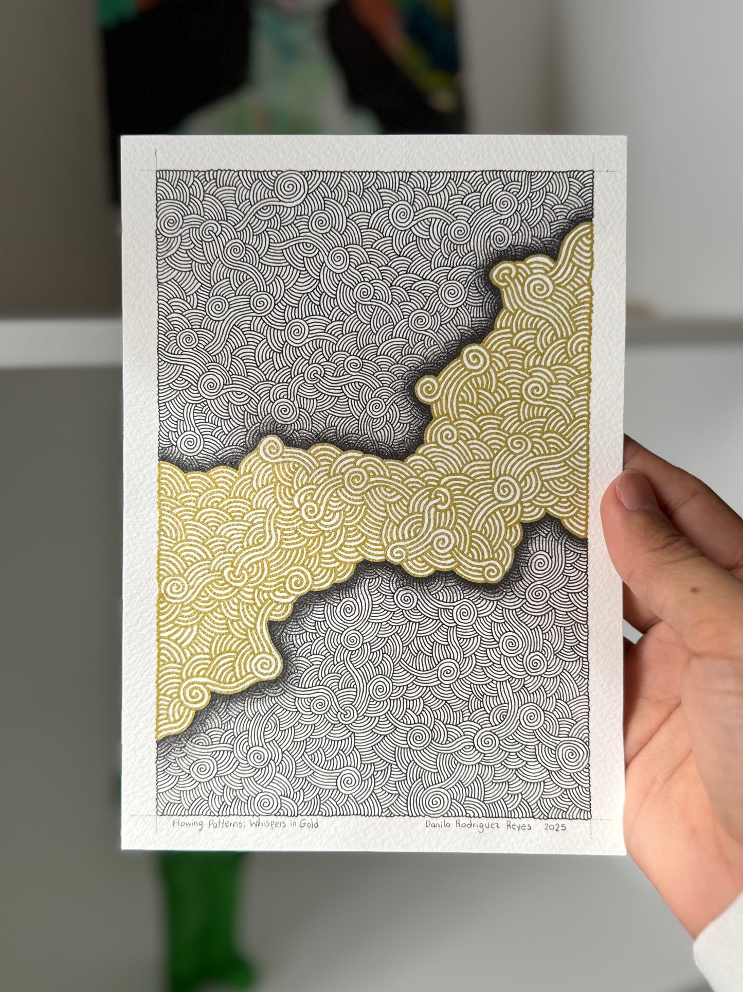 Flowing Patterns: Whispers in Gold